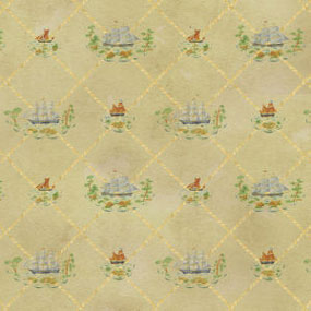 Dollhouse Miniature Wallpaper: Colonial Clippers